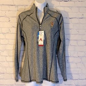 Arizona State Sun Devils Shirt Womens S Gray Colosseum 1/4 Zip Long Sleeve NWT!